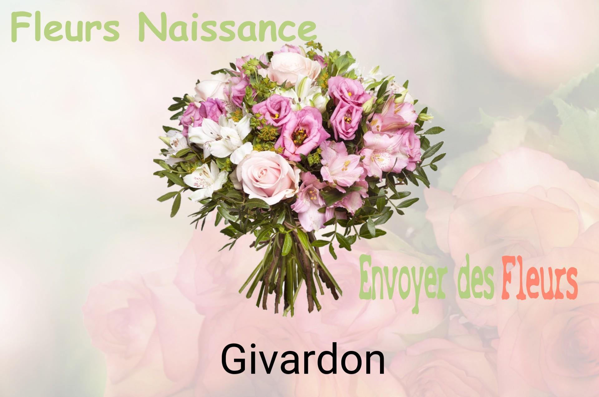 Bouquet de fleurs de naissance livré à Givardon