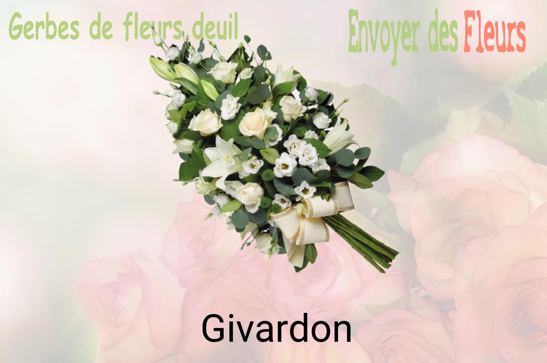 Gerbe de fleurs de deuil livrée à Givardon